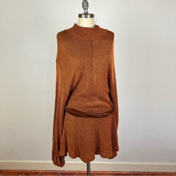 Free People Fete Sweater Dress in Terracotta - Picture 2 of 11